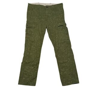 Levi's Cargo Pants Mens 34x30 Green Camouflage Slim Straight White Tab 13469